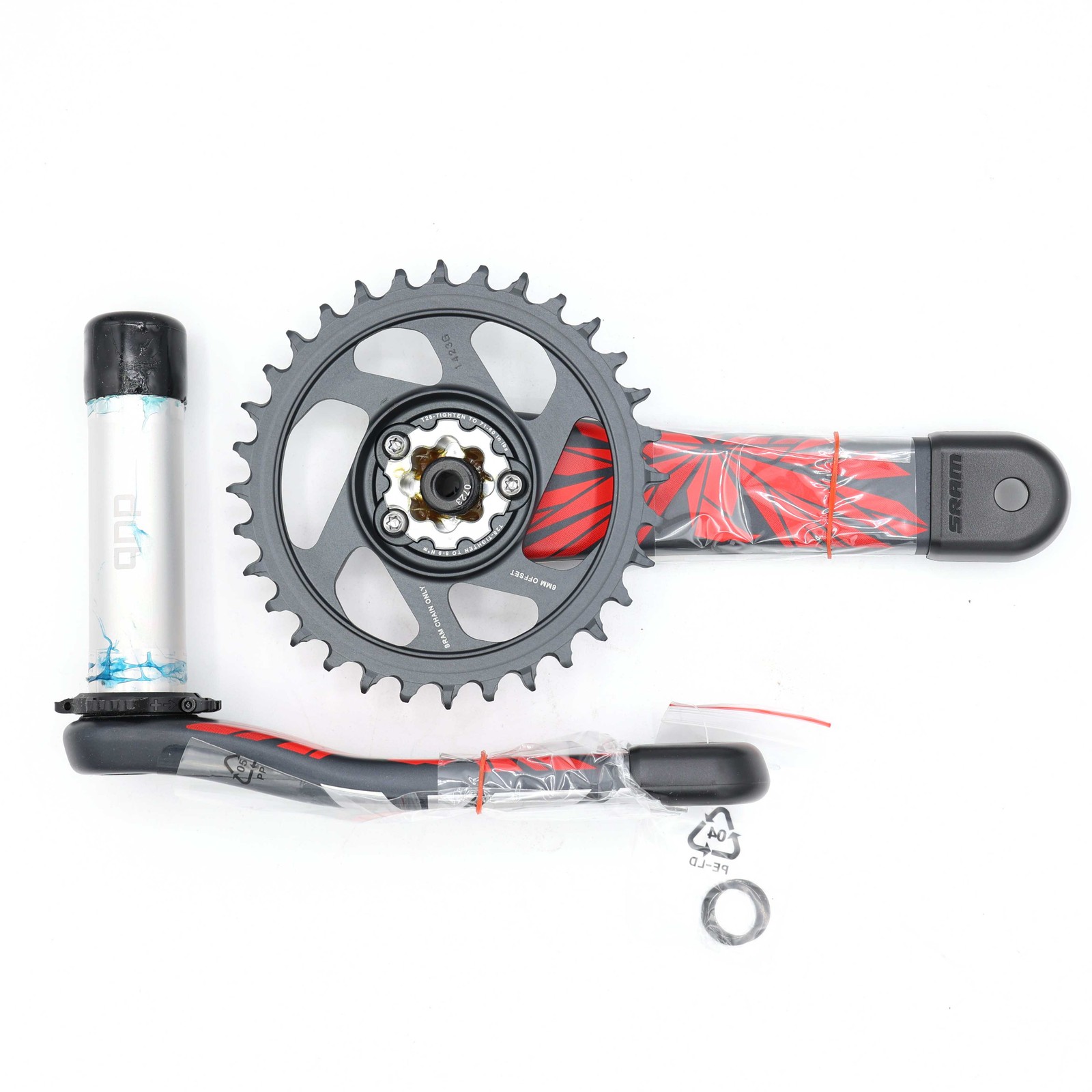 SRAM X01 Eagle DUB Crankset 170mm 32T Direct Mount Lunar Red