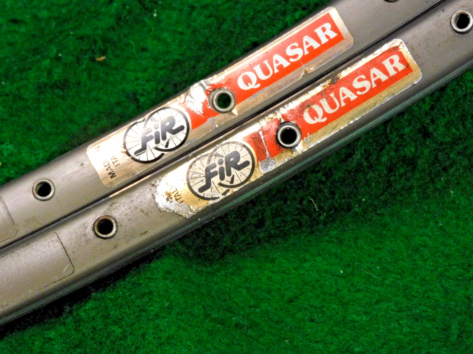 2 Vintage FIR Quasar Dark Grey Tubular Rims 32 Holes @ 405 grams
