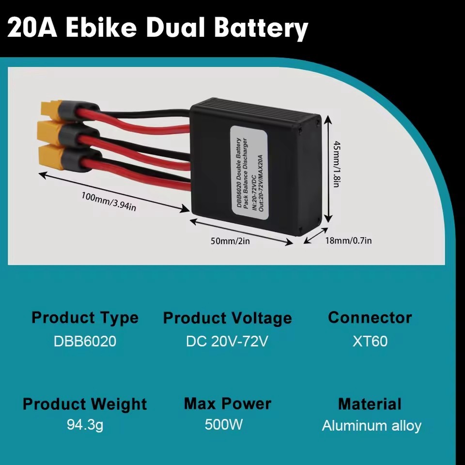 Dual Battery Connector 20V-100V Dual Battery Discharge Converter Parallel Module