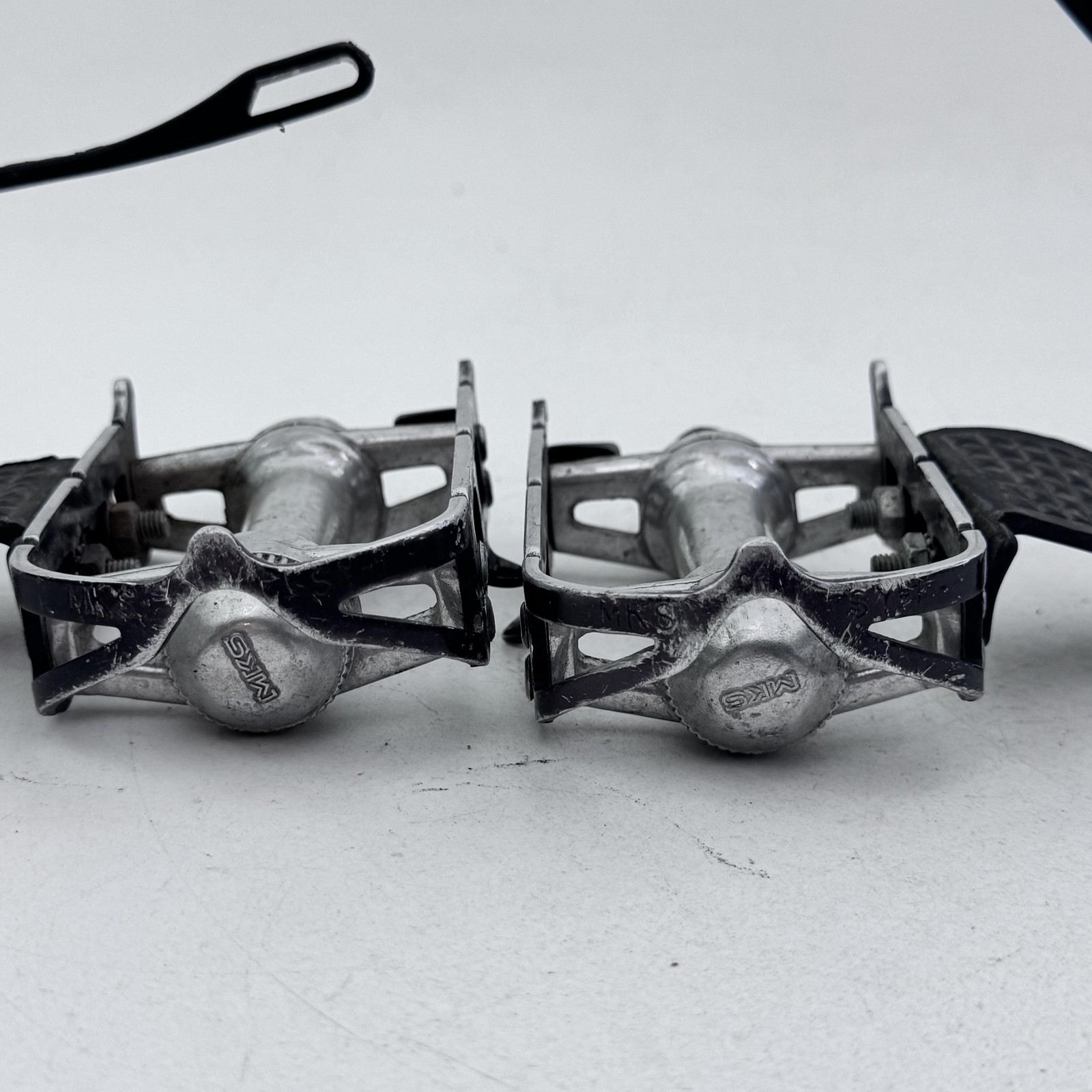 Vintage MKS Sylvan SY-1 Bike Pedals Christophe 9/16 in Toe Clips Black A68