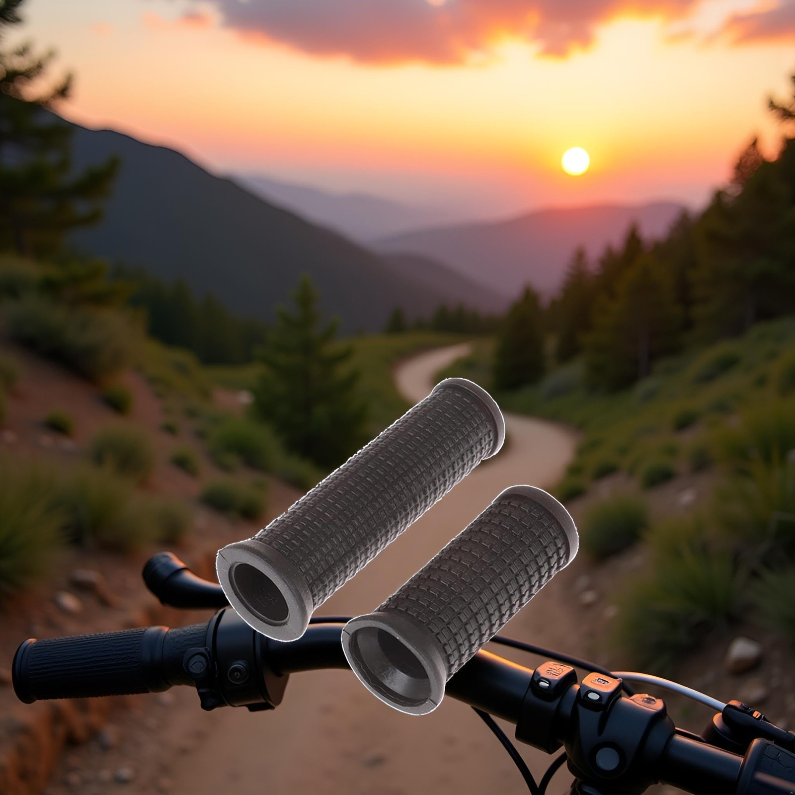 2PCS Bike Long/Short Handlebar Grips for Twising Shifter, Shockproof Anti Sli…