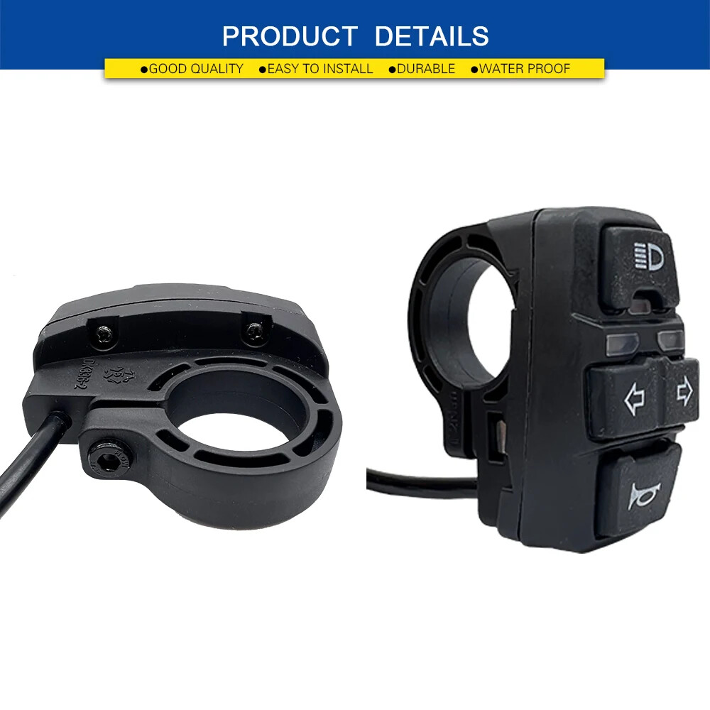 Electric Bike Light and Horn Switch 12V 24V 36V 48V Ebike Scooter Accessories