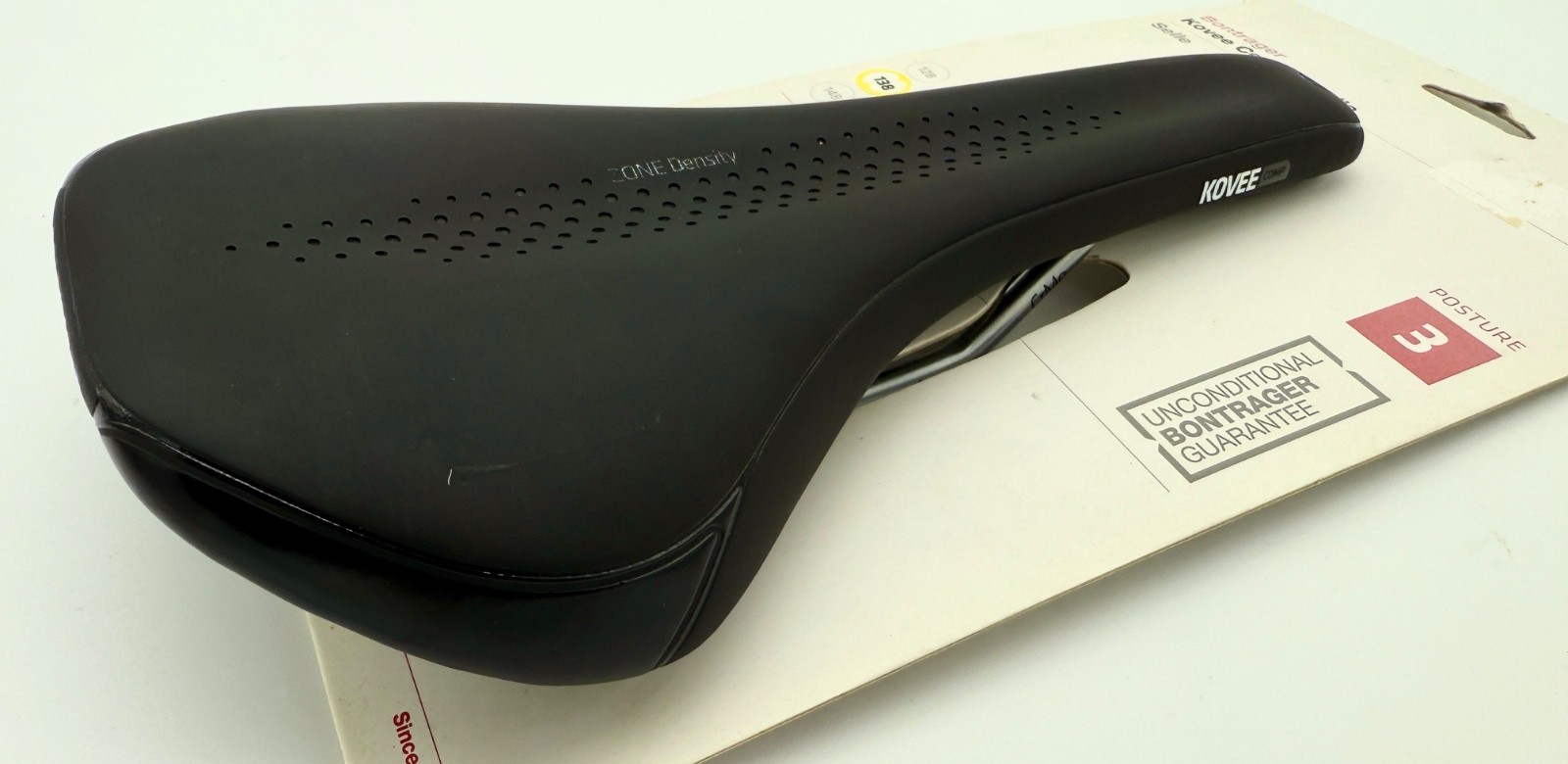 Bontrager Kovee Comp MTB Saddle 138mm Black CrMo Rails Posture 3 Zone Density Ne