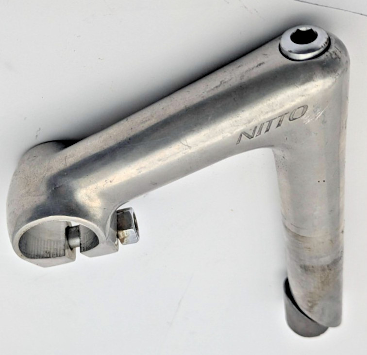NITTO YOUNG QUILL STEM JAPAN 22.2MM 25.4MM CLAMP 90MM ALUMINUM SILVER ROAD BIKE