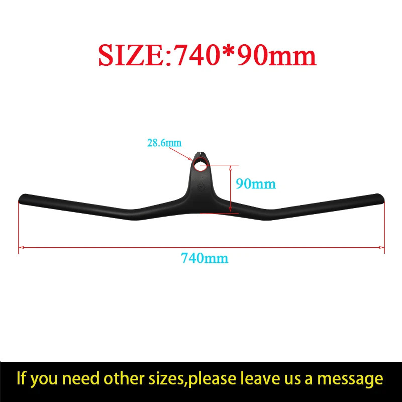 Carbon Fiber XC Mountain Bike Handlebar 10 Degree 28.6mm Clamp 720-780mm
