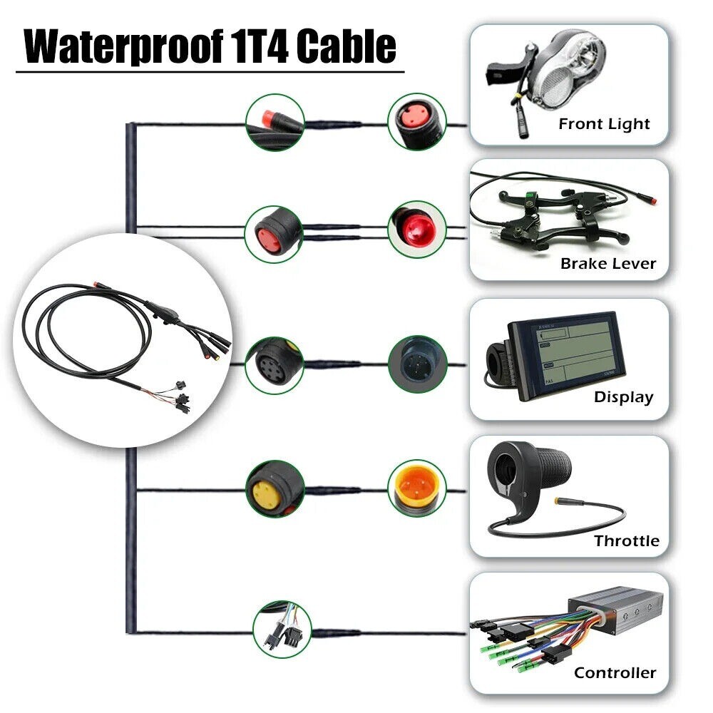 48V 250W-500W Electric Bike Motor Wheel Kit Controller Waterproof Line Display
