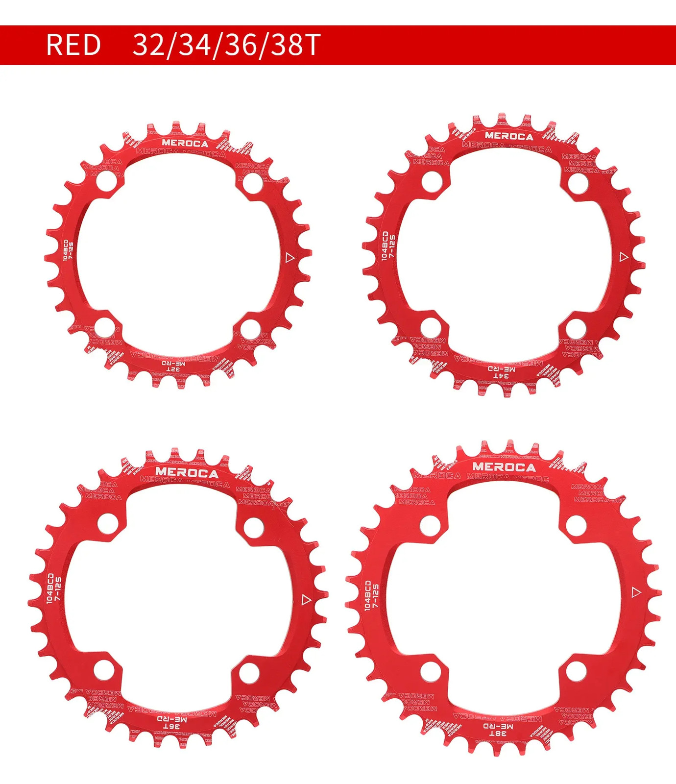 104BCD MTB Chainring Round Narrow Wide Mountain 38T Bicycle Crankset Chainwheel