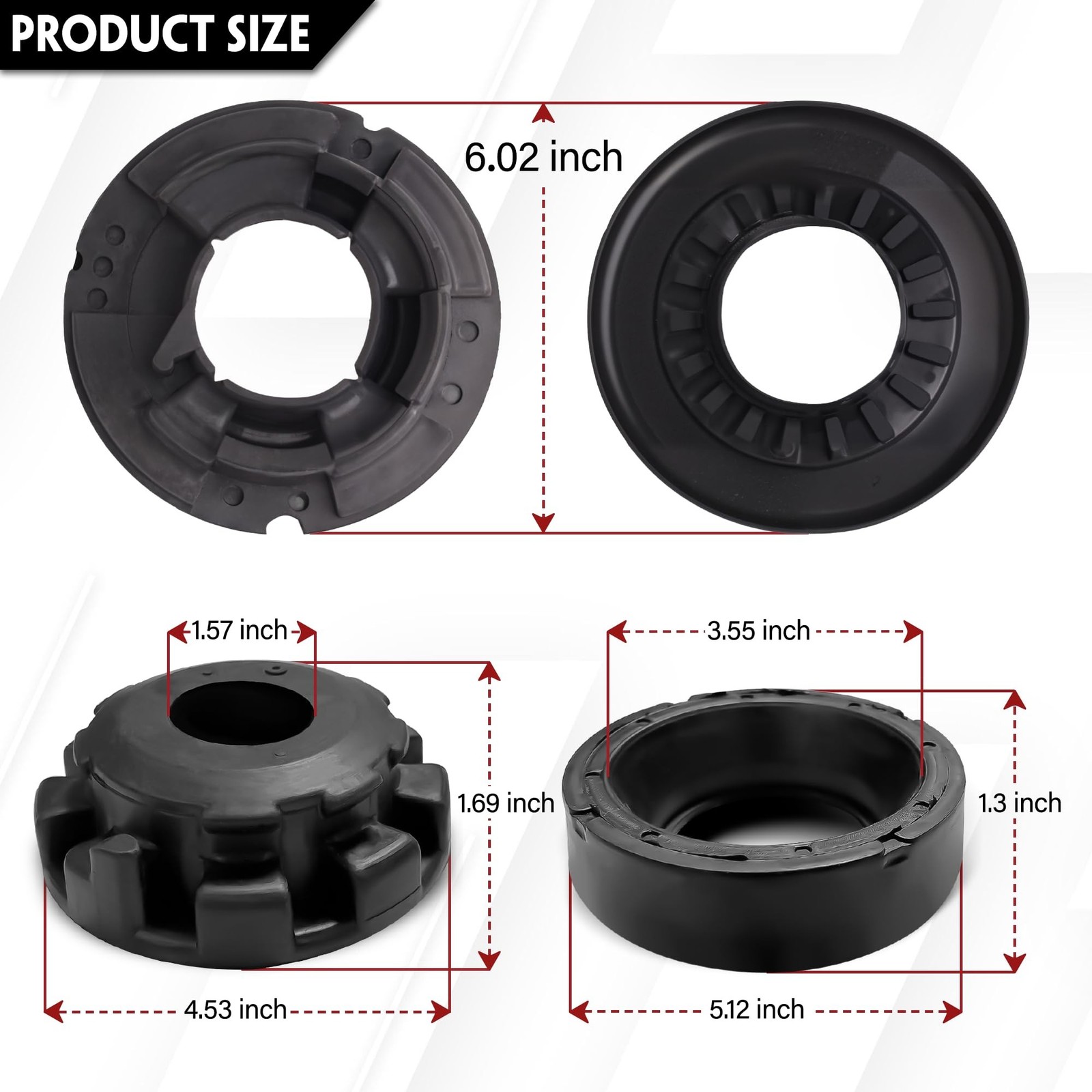 8Pcs Front Rear Upper & Lower Coil Spring Isolators Kit Fit For Jeep Grand Ch…