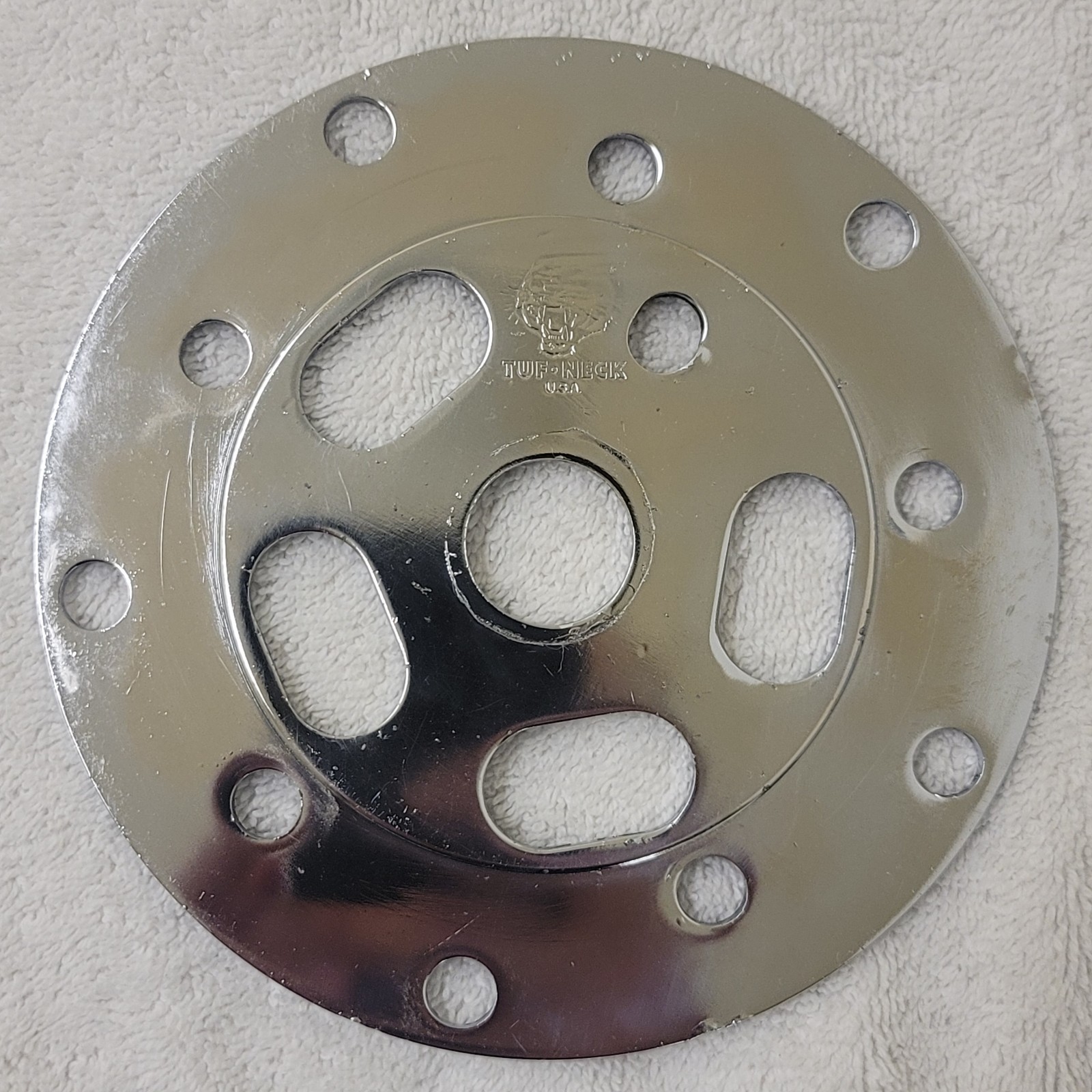 Tuf-Neck BMX Power Disc BMX Sprocket Plate Tiger Stamped USA Silver Metal 🔥🔥🔥