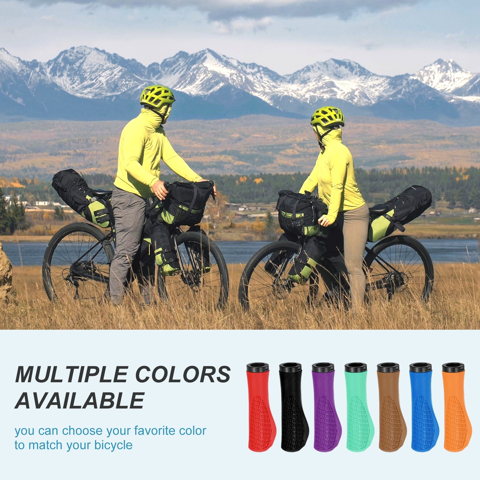 Ergonomic Bike Grips for Bicycle with Wrench 5.3in Diamond-Texture Purple