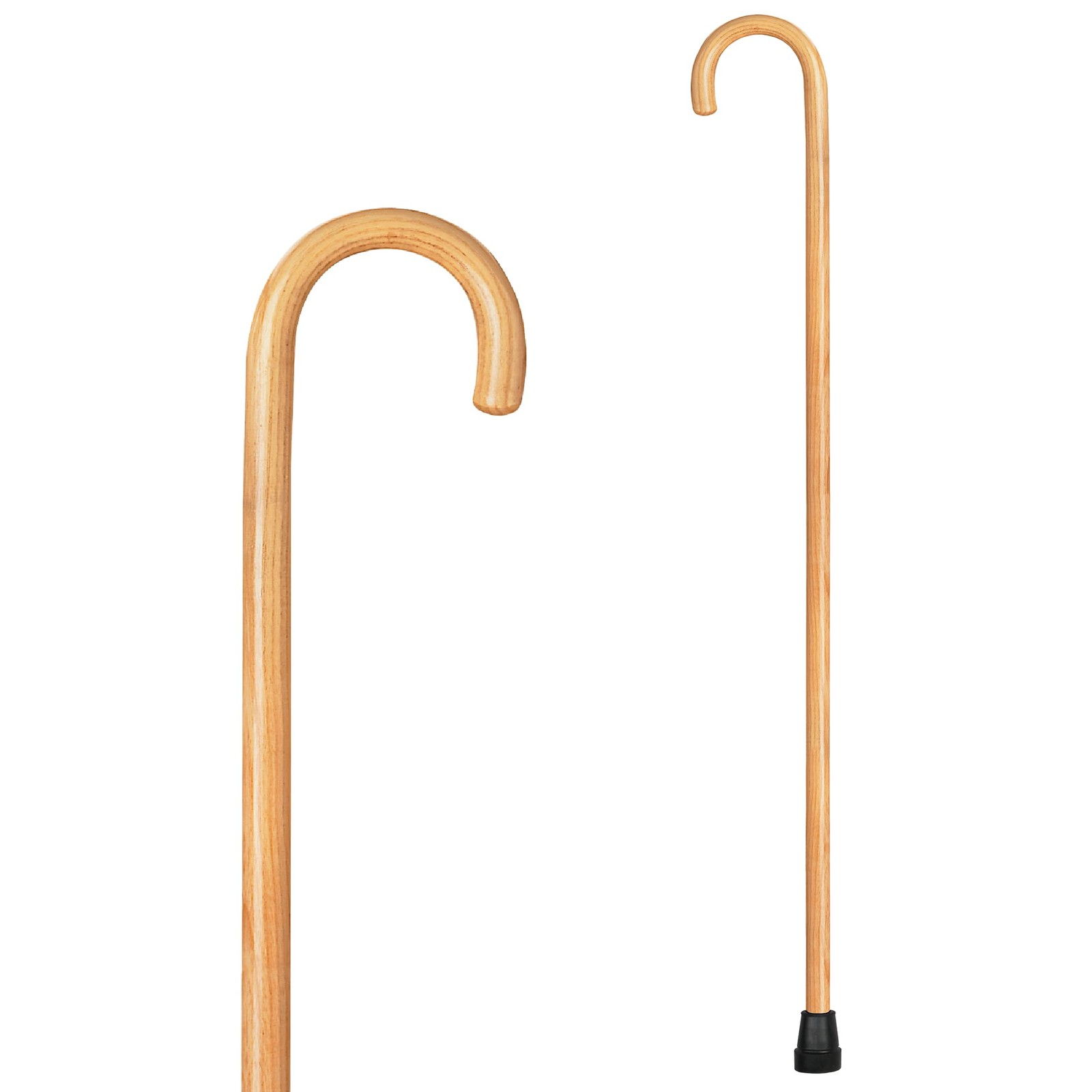 Carex Wooden Walking Cane, Round 1 Count (Pack of 1), Natural Ash Finish