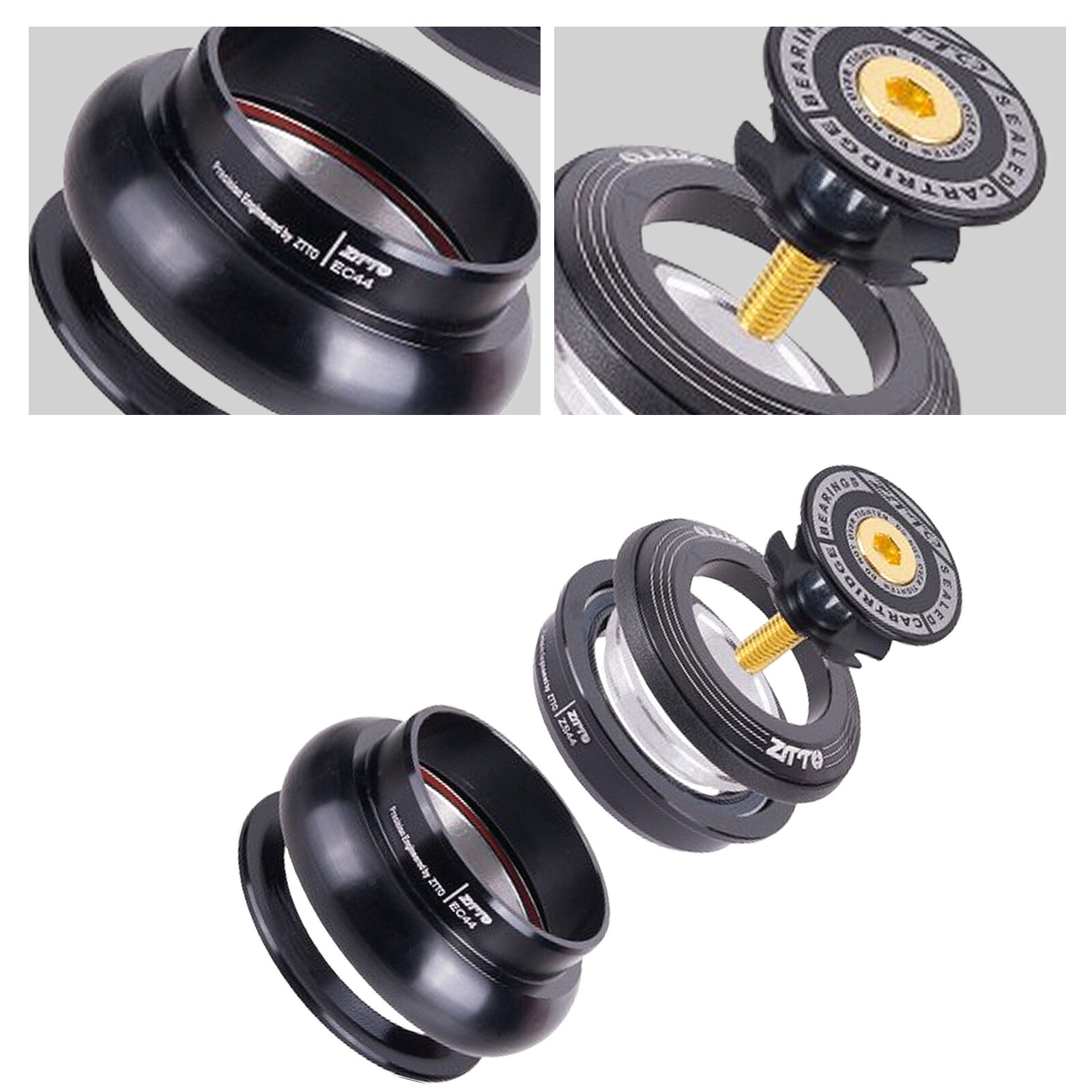 Bicycle Headset MTB 44mm ZS44 1 1/8″-1 1/2″ Straight Tube Frame to Tapered Fork