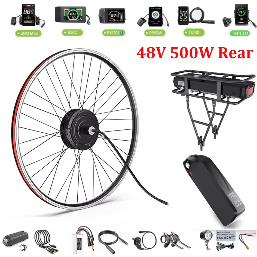 Bafang 48V 500W 26″27.5″ Electric Bike Rear Wheel Hub Motor Ebike Conversion Kit