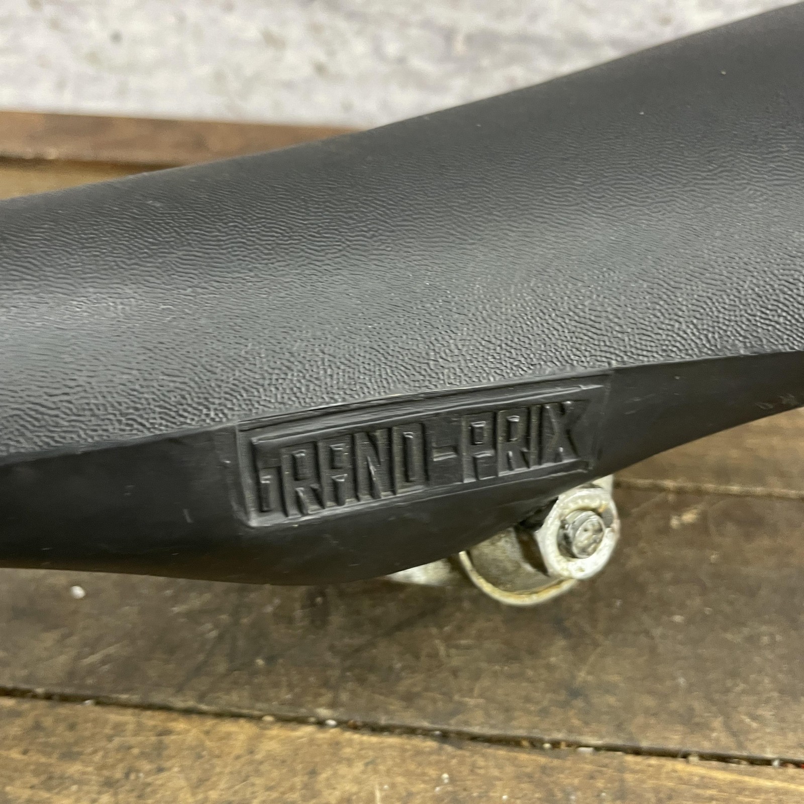 VIntage Grand-Prix Racing Bike Saddle Black Synthetic Steel Road 70s 60s Eroica