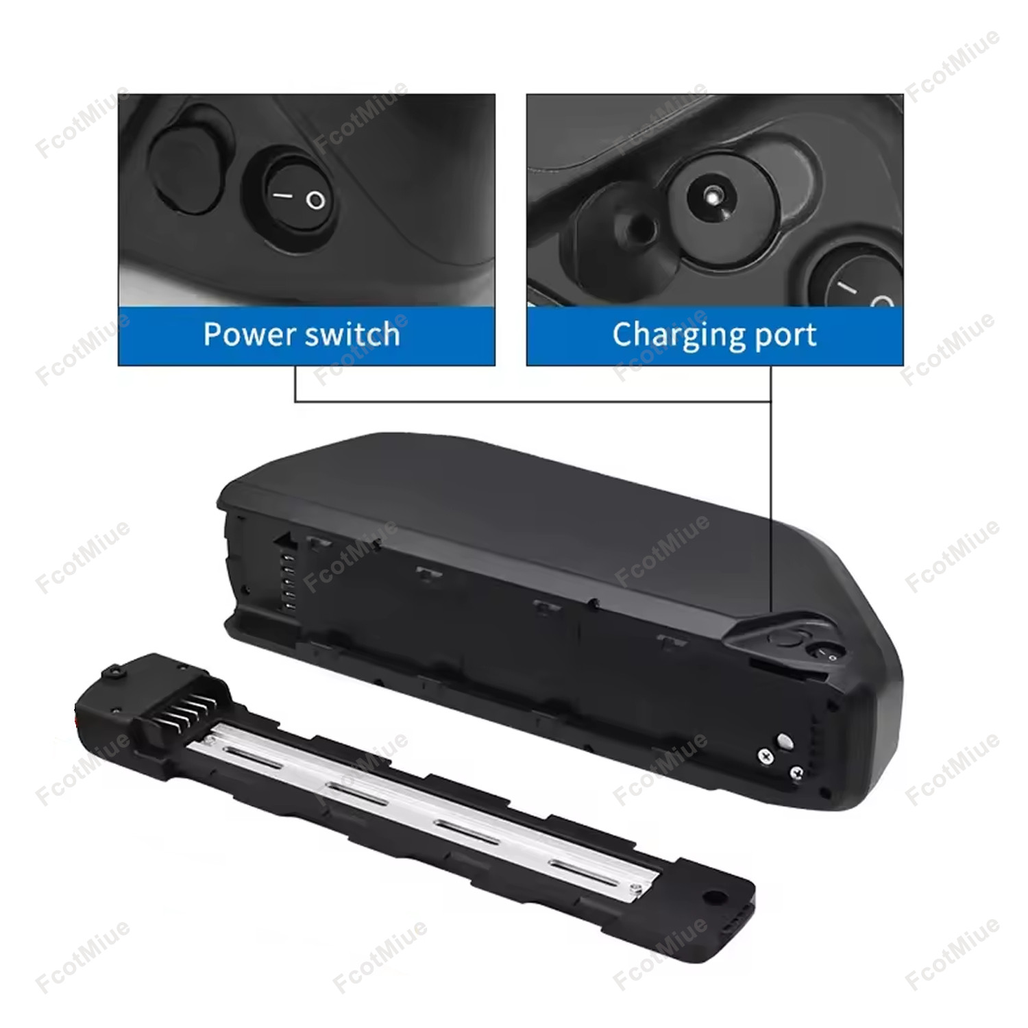 36V 10Ah Ebike Battery Polly Electric Bike Downtube Lithium Batteries w/Charger