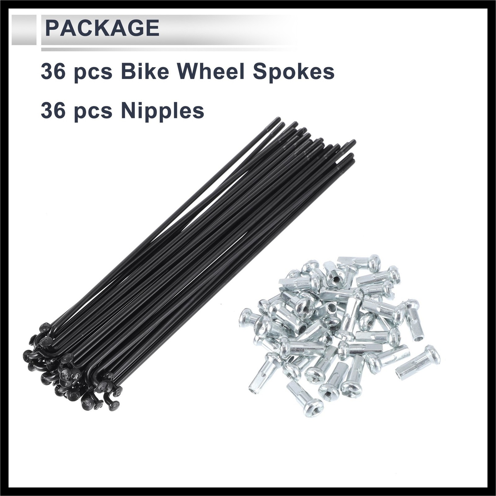1 Set 13G 130mm Length Bicycle Spokes Nipple 45 Steel Universal