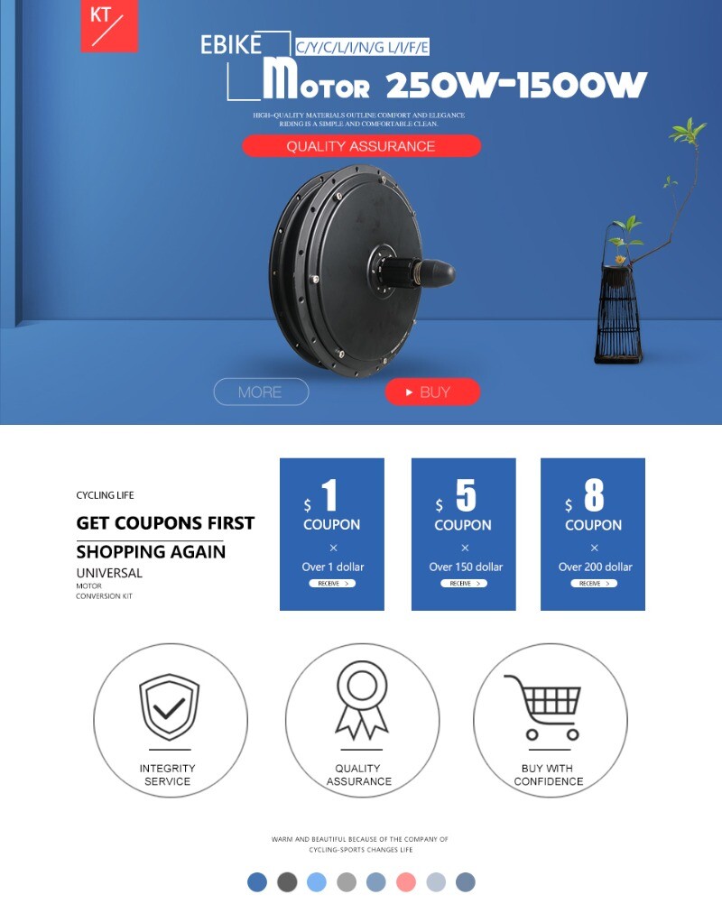 36V 48V 250W 350W 500W 1000W 1500W Electric Bike Rear Cassette Hub Motor Wheel