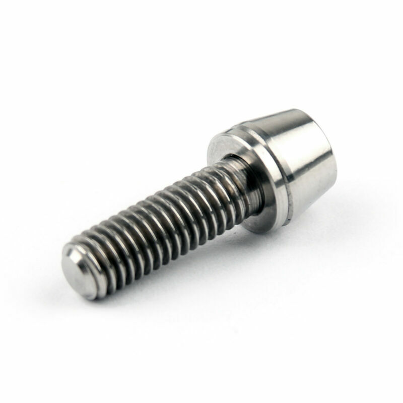 M5x16mm Titanium Ti Bolts Allex Hex Bike Stem Tapered Head Screw + Washer 6pc US