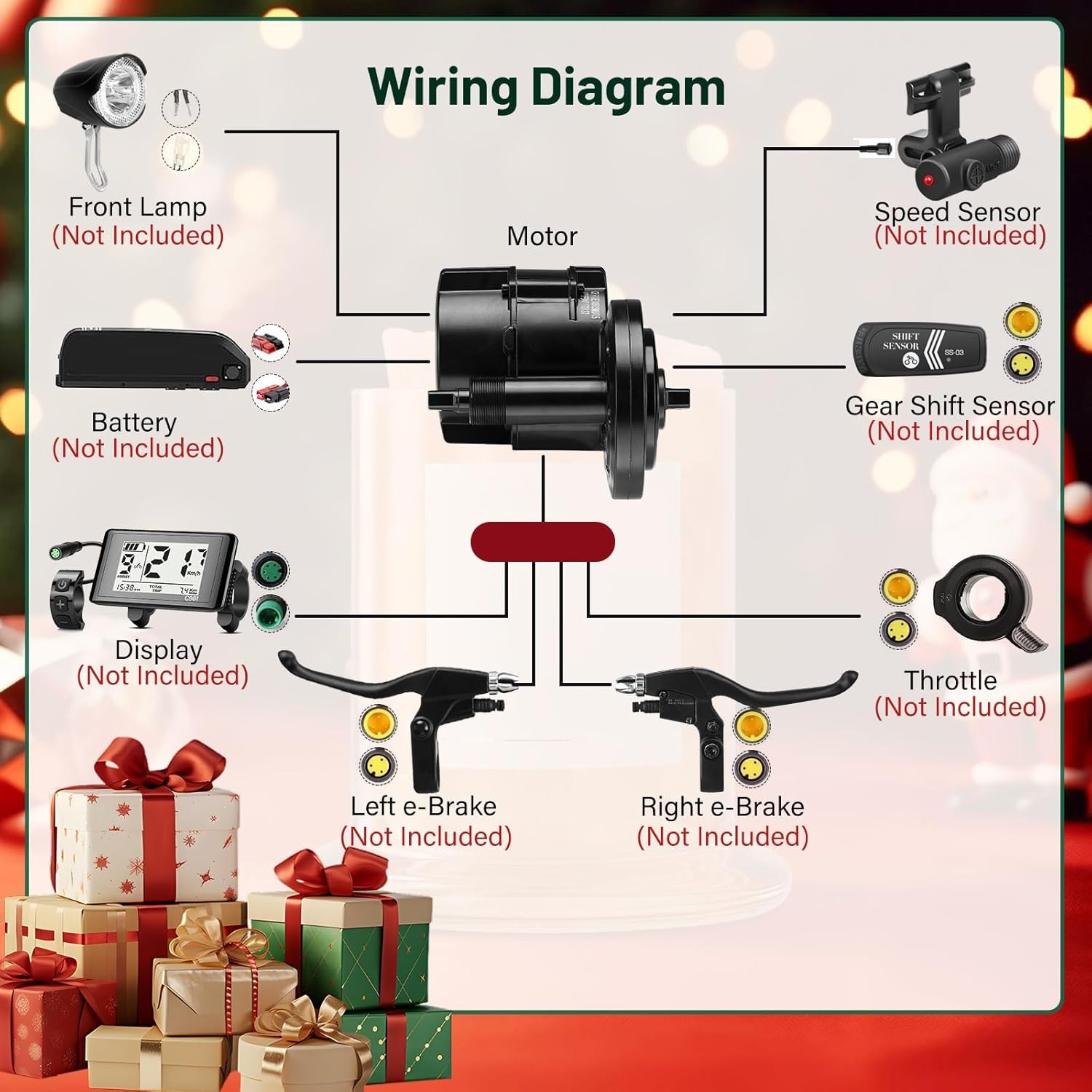 ✅ BAFANG 36V/500W UART Version BBS02B E-Bike Mid Drive Kit, 68mm Bottom Bracket