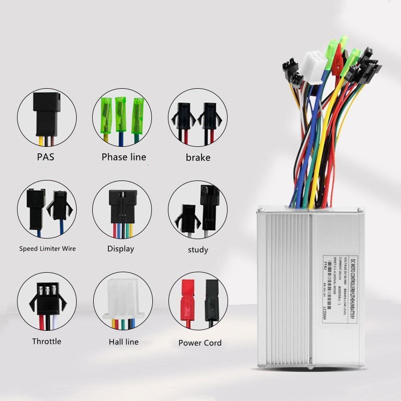 Three Mode 36V/48V 350W/500W 20A 9-Tube Sine-wave Controller E-Bike&E-Scooter