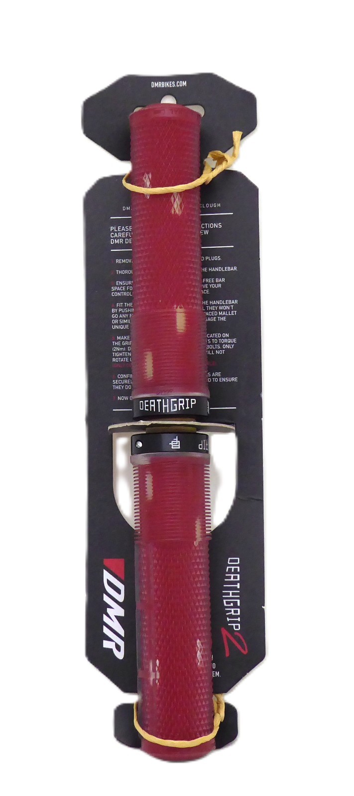 DMR DeathGrip 2 Flangeless Grips – Thick, Lock-On, Clear Red