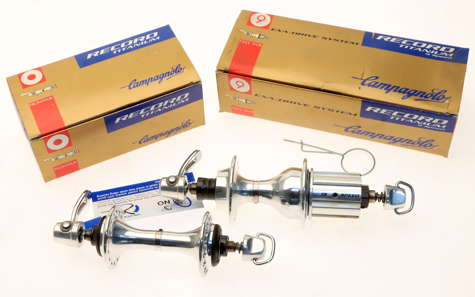 Campagnolo Record Titanium 32h Hubset 9 Speed 100mm 130mm NOS NEW NIB