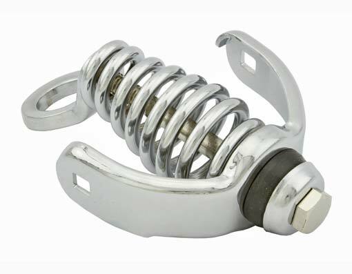 UNIVERSAL GENUINE VINTAGE LOWRIDER STEEL SPRING FORK HEAD ACCESSORY IN CHROME.
