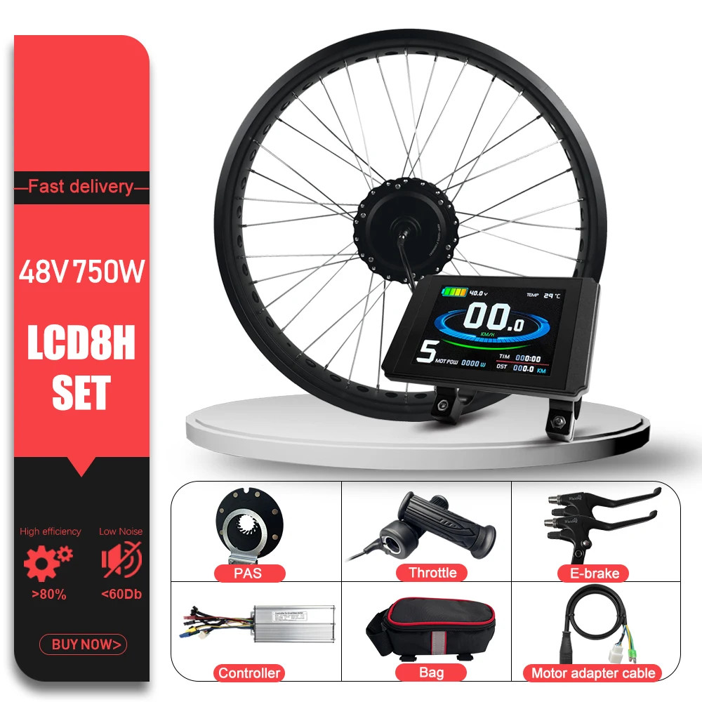 Snow Electric Fat Bike 48V 750W Brushless Gear Front Hub Motor Wheel 20 24 26in