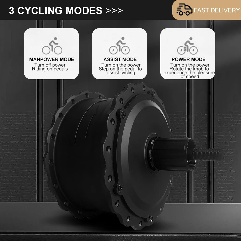 36V 48V 500W 20 24 26Inch Snow Fat E-bike Gear Front Rear Rotate Cassette Motor