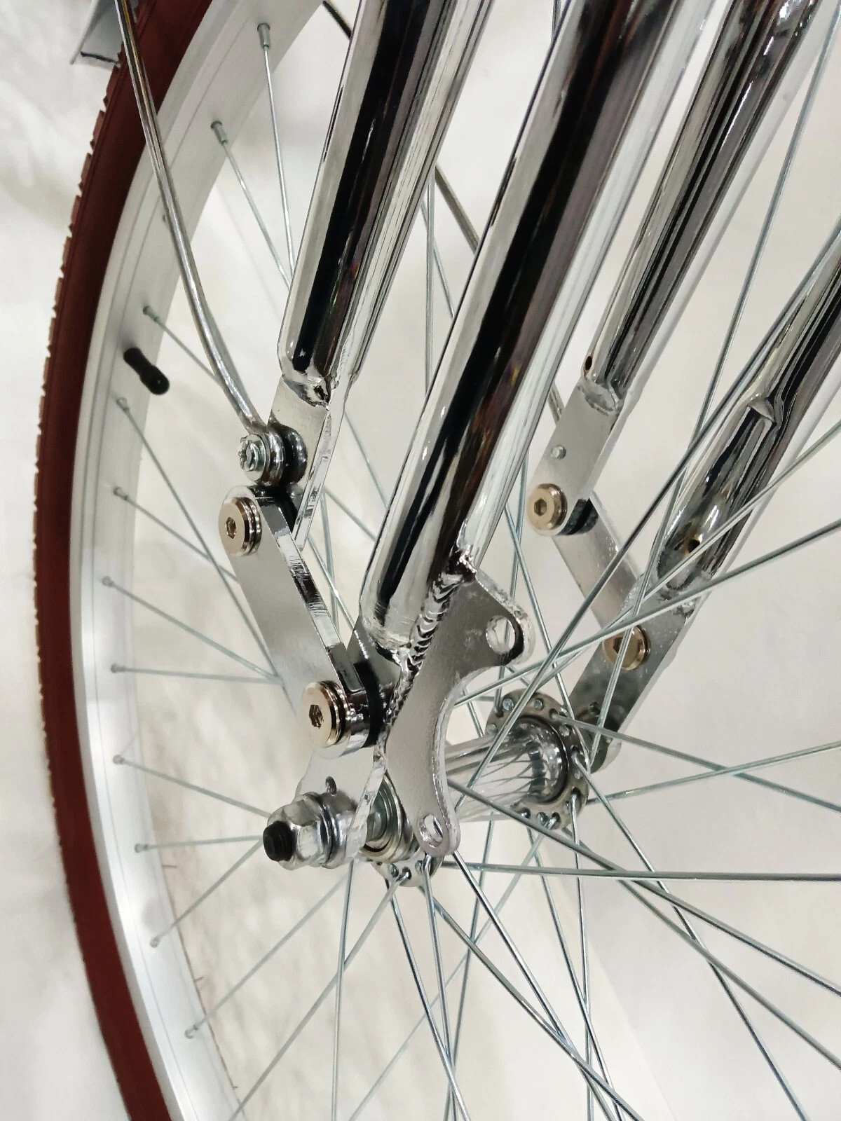 26 in Bicycle Springer Suspension Fork 1″ Threaded, Chopper Bike Classical Fork