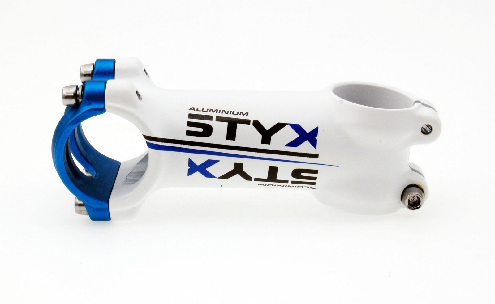 Styk Road Mountain eBike Bicycle Stem 5-Degree 31.8MM 90MM White Blue