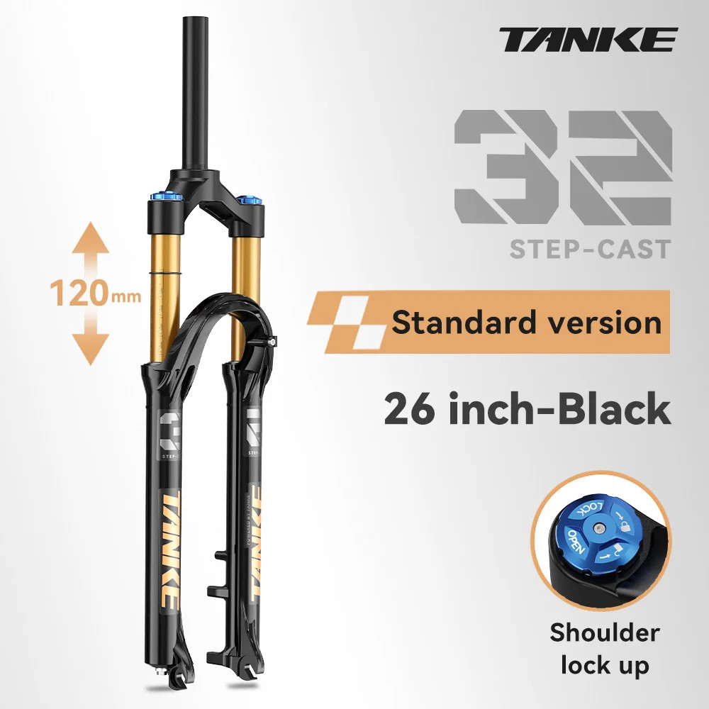 Bike Fork Rebound Adjustable MTB Air Front Suspension 26/27.5/29 Inch 120Mm Trav