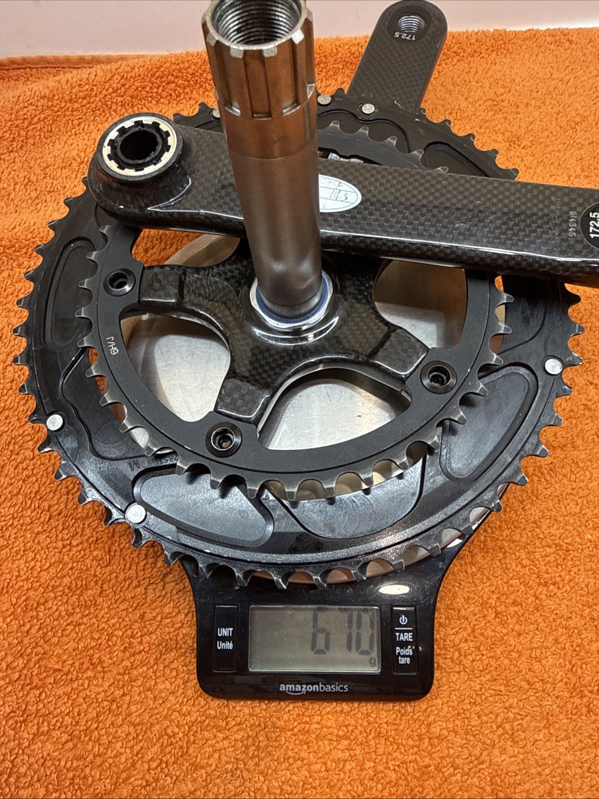 FSA K-FORCE Carbon Crankset double 53-39 TOOTH 10 OR 9 SPEED 172.5 mm