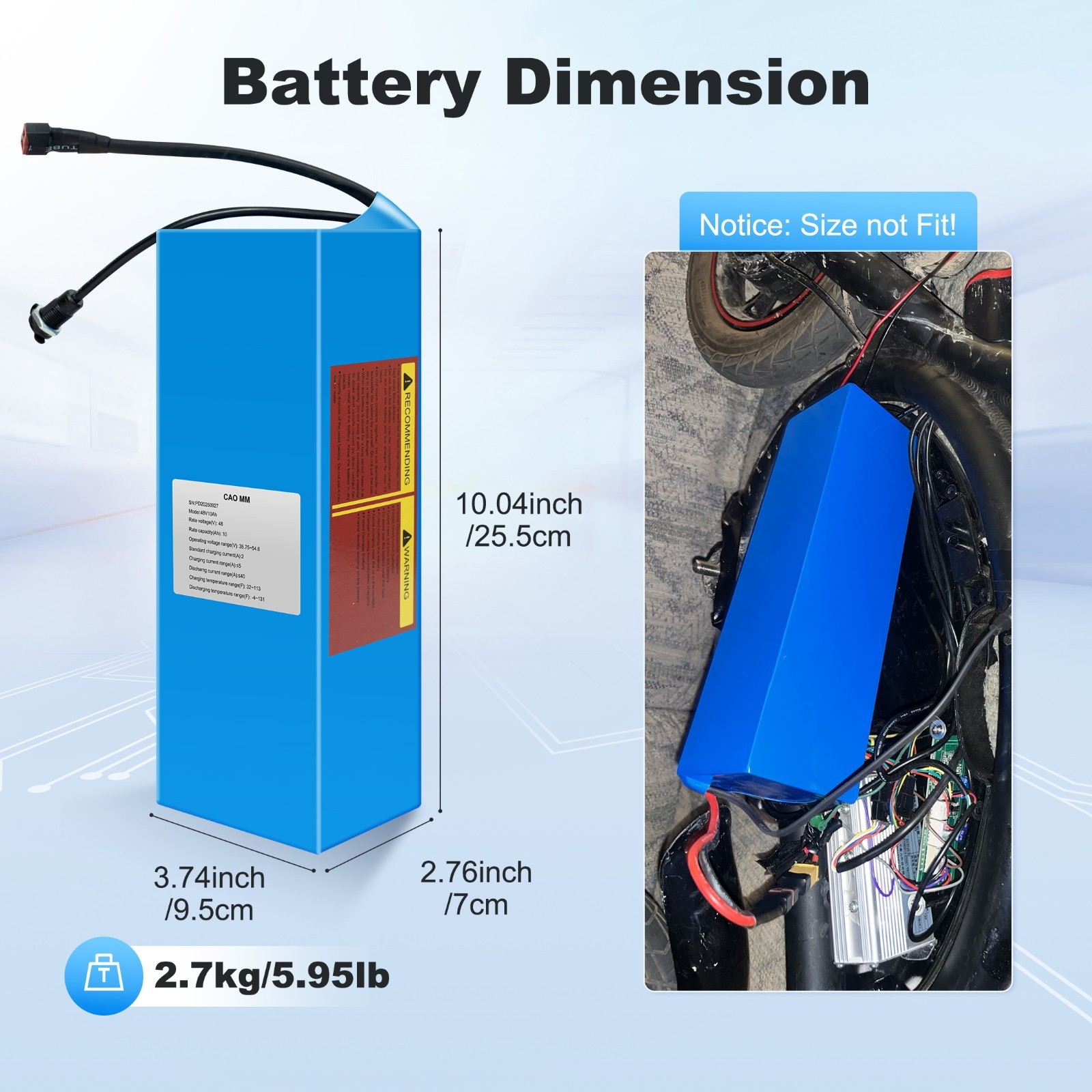 36V/48V 10Ah/14Ah/20Ah Ebike Lithium battery for Electric Bike 100W-1200W Motors