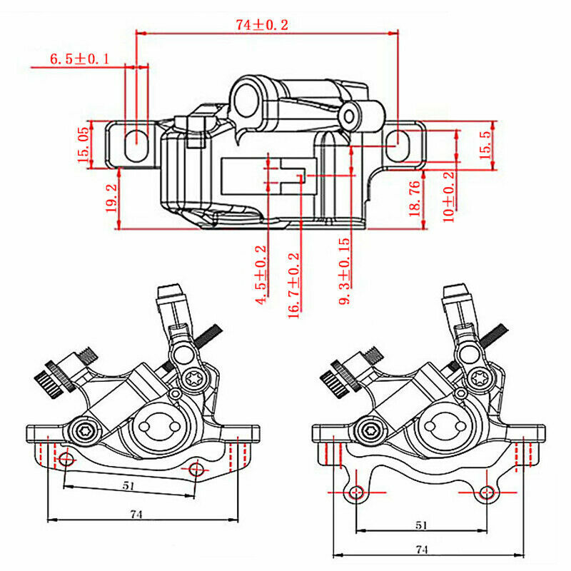 Line Pulling Hydraulic Disc Brake Caliper Mountain Bike 160/180/203mm G3 Rotors