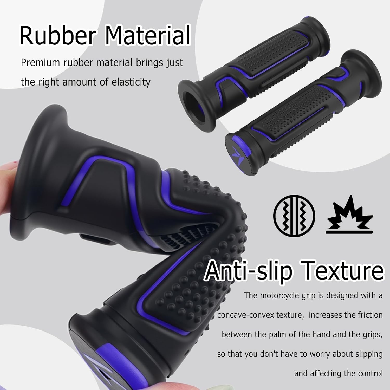 Cool Anti-Slip Dirt Bike Grips, ID 25mm 1″ & 22mm 7/8″ Motorcycle Color: Blue