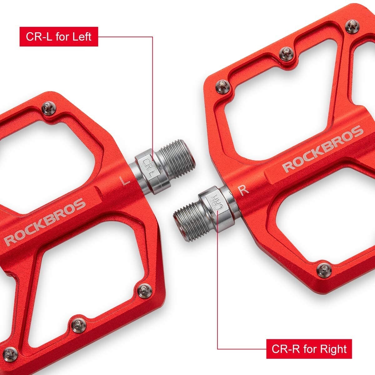 ROCKBROS MTB Bike Pedals 9/16″ Aluminum Alloy Sealed Bearing Flat Cycling Pedal