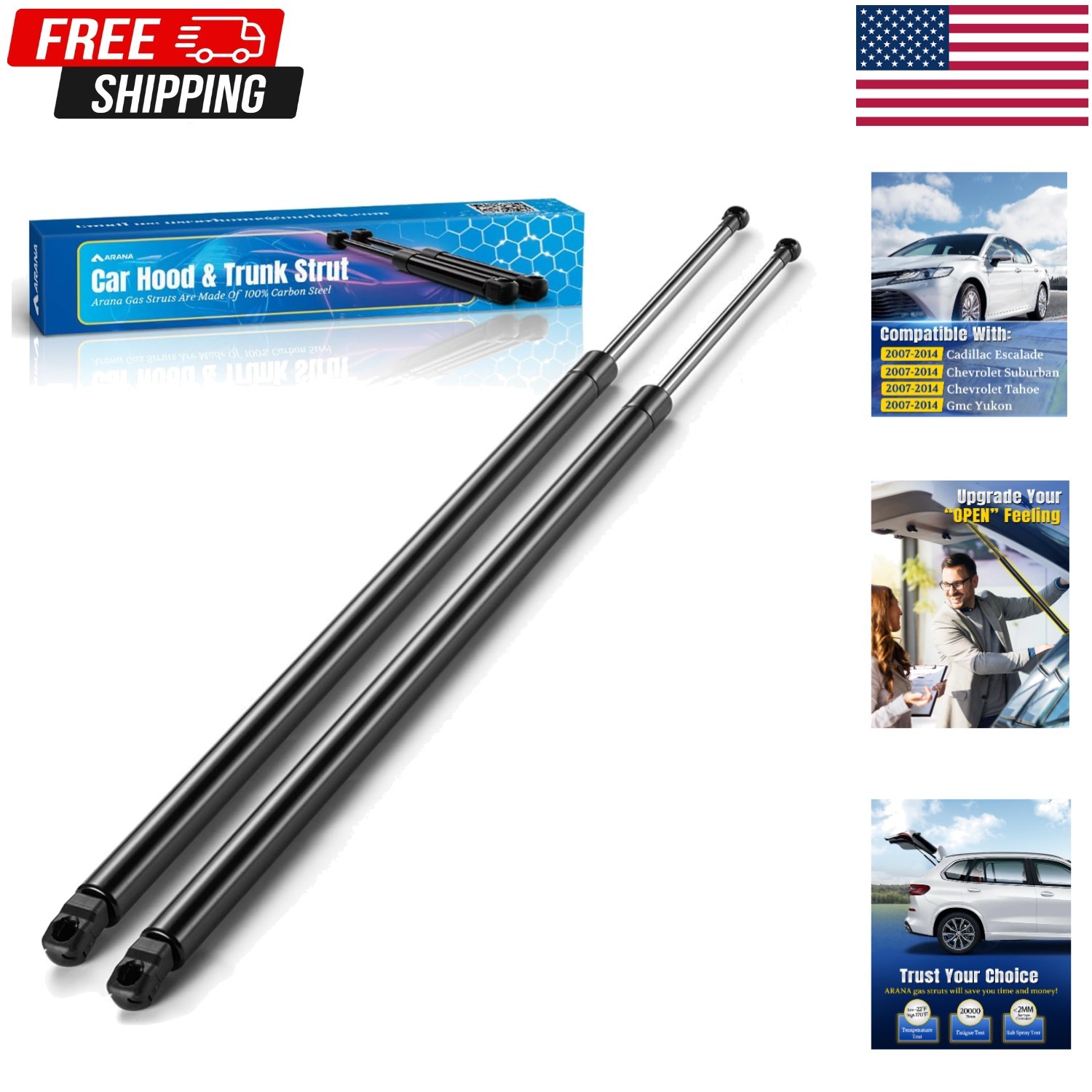 ARANA Rear Hatch Struts Liftgate Shocks for Chevy Suburban Tahoe/GMC Yuk