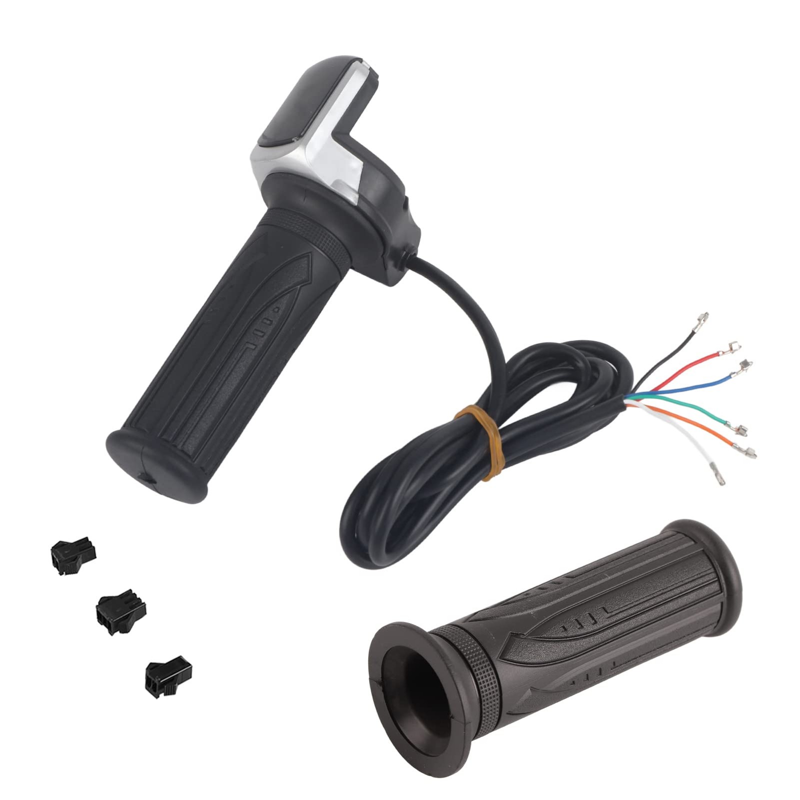 WGFOIP Pair of Auto Lock Throttle Grips, IPX5 Ergonomic Handlebar 48V, Black