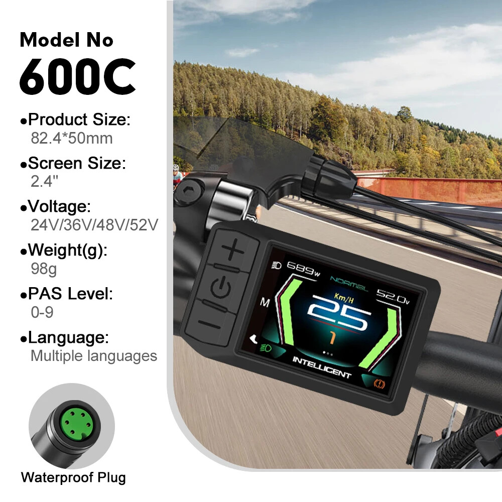 E-bicycle Display LCD 600C Computer 9 PAS for Mid Drive Motor BBS01 BBS02B BBSHD