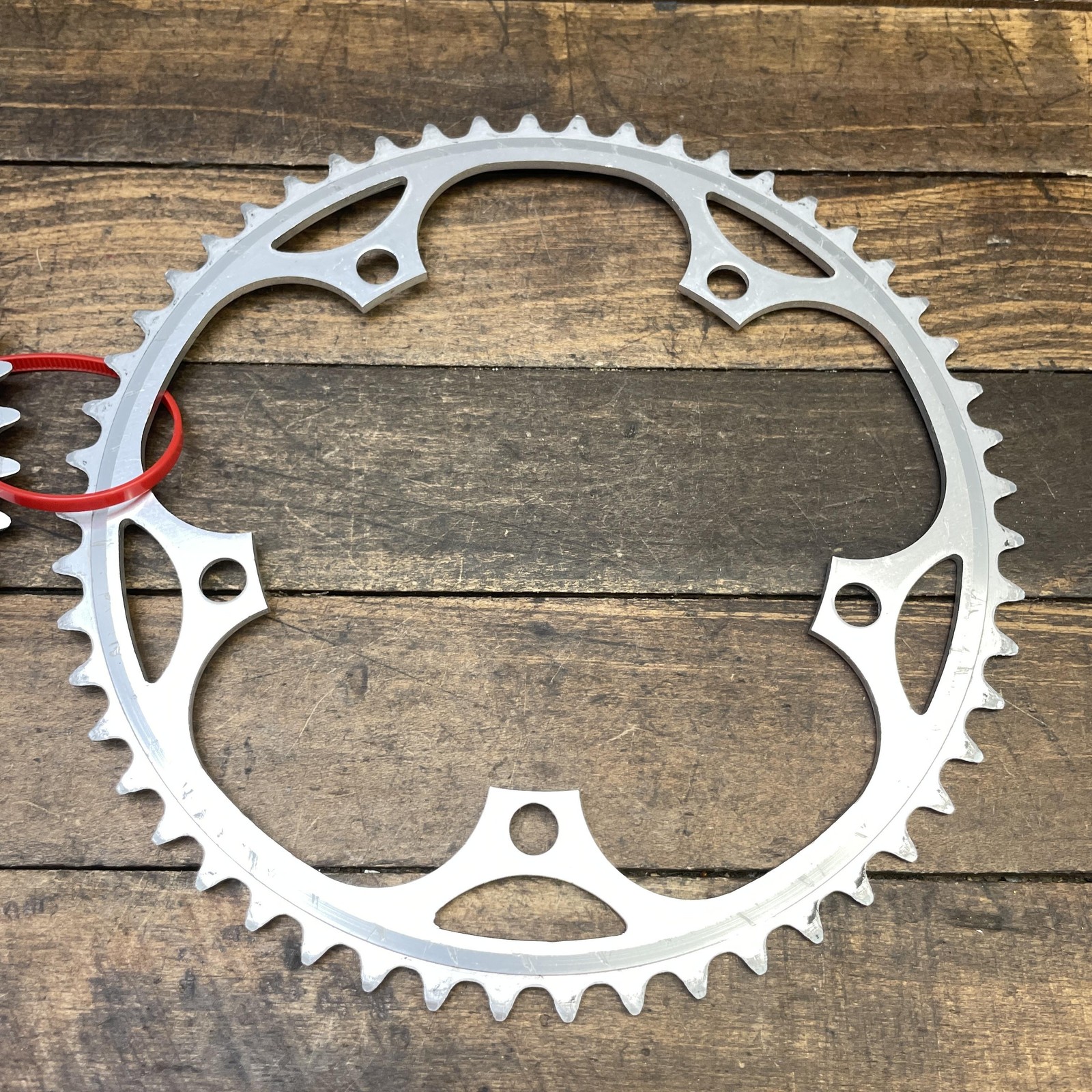 Vintage Sugino 52/42T Chainring Set 144 BCD 5-Arm Silver Road Race Alloy AJ