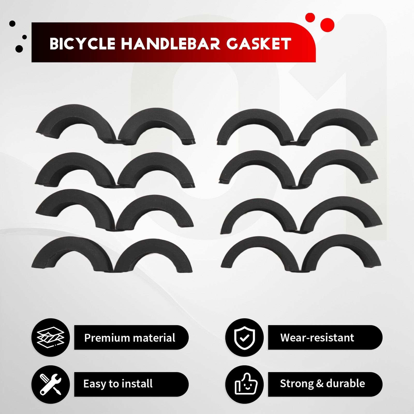 8Pcs Handlebar Silicone Gasket 31.8 To 25.4/22.2 Handlebar Gasket9174