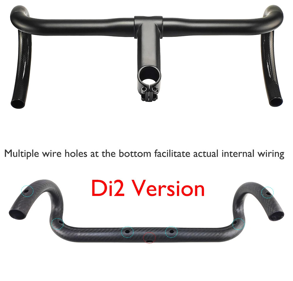 Carbon Gravel Road Bike Drop Bar Internal Di2 Cable Routing 31.8mm Clamp