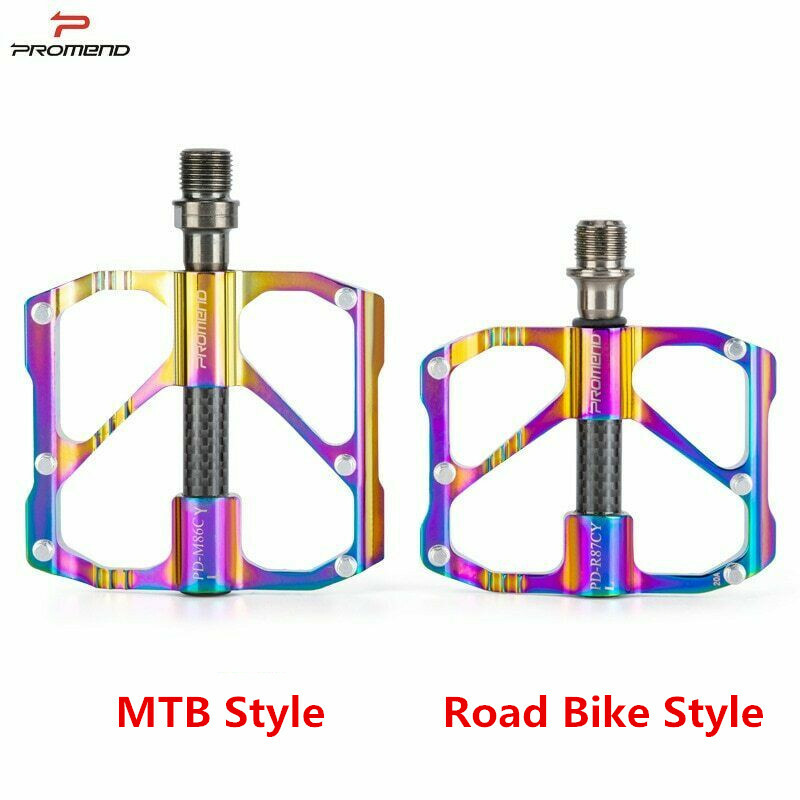 PROMEND Ultralight Carbon Titanium Bicycle Pedal MTB Road Bike Pedal 3 Bearings