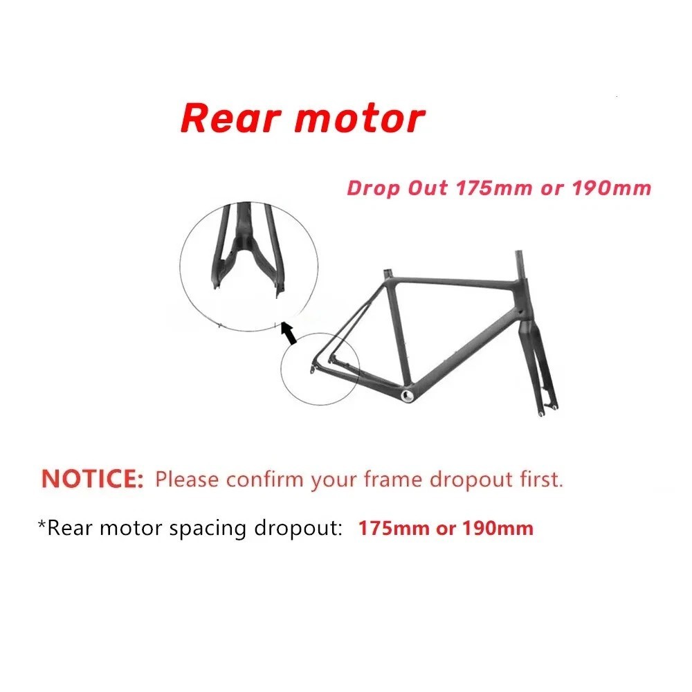 48V-72V 5000W 20” 24” 26”x4.0 eBike Rear Motor Fat Wheel dropout 175mm/190mm