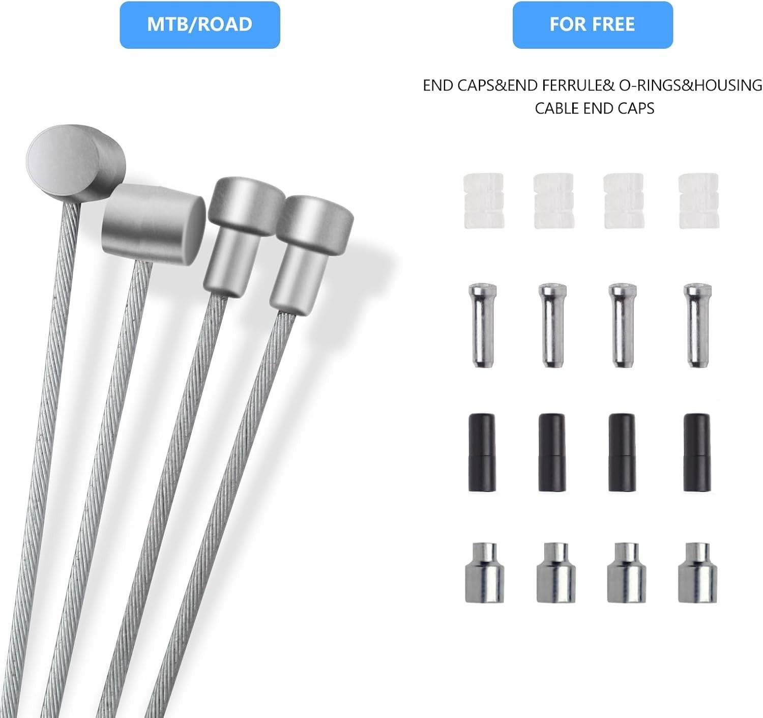 4PCS Universal Bike Brake Cable,Replaceable Brake Inner Wire Cable, Include Free