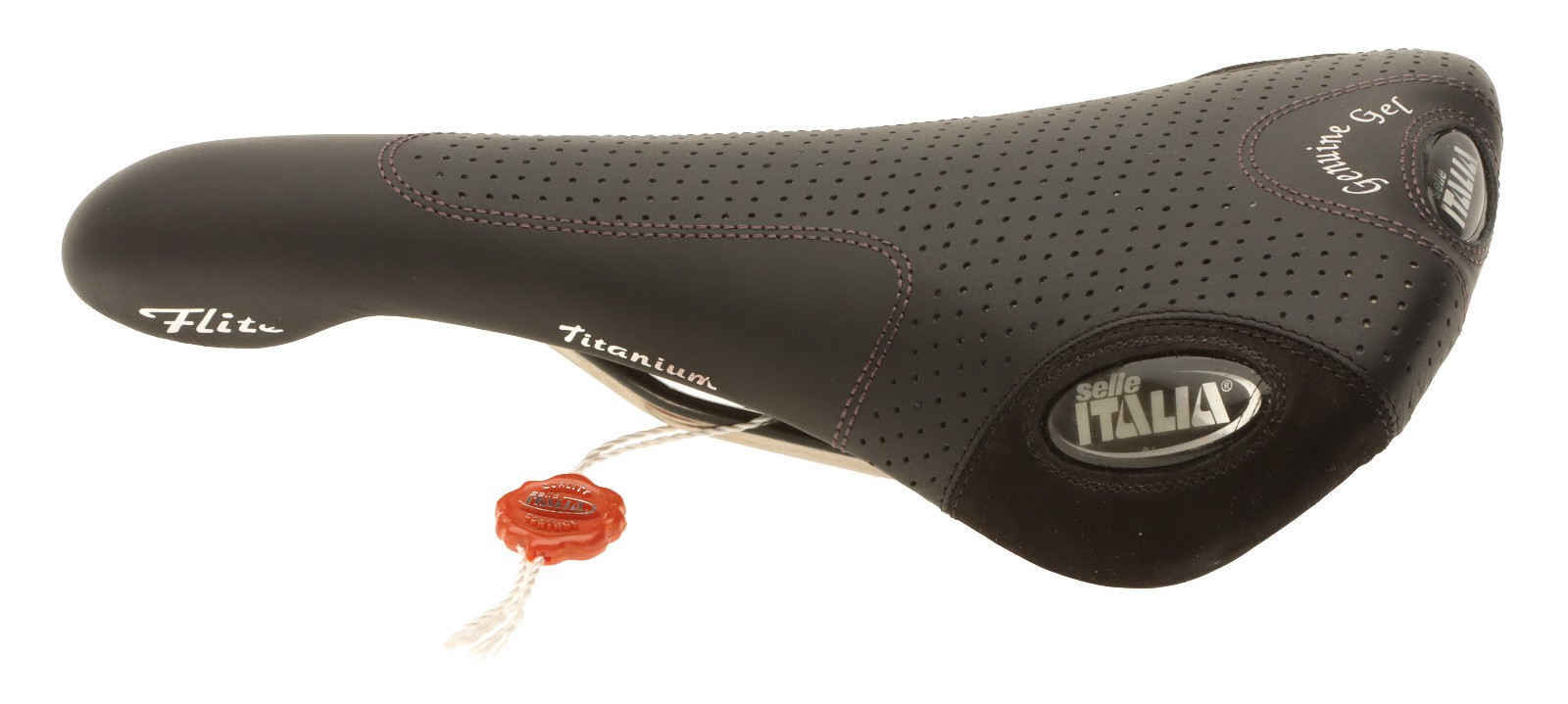 Selle Italia Flite Saddle Genuine Gel Ti Rails Perf. Black Leather NOS NIB NEW