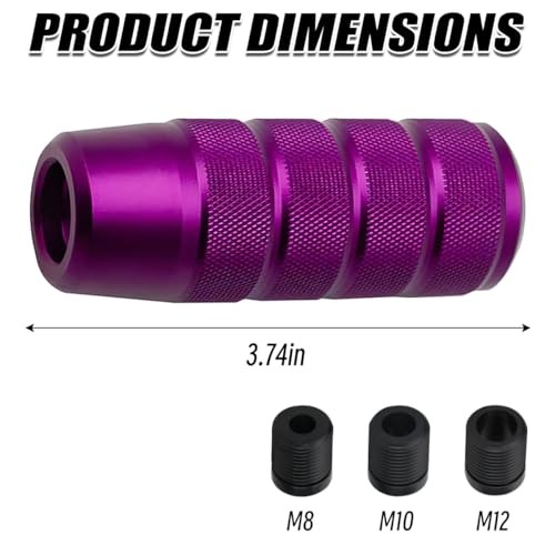 95mm/3.74″ Car Shifter Knob, Aluminum Weighted Automotive Gear Shift Purple