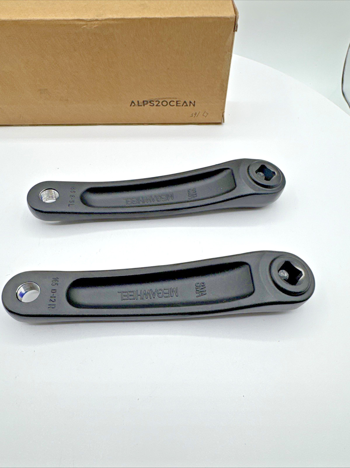 Alps2Ocean 165mm Square Taper Crank Arm Set Black E-Bike MTB Road Bike
