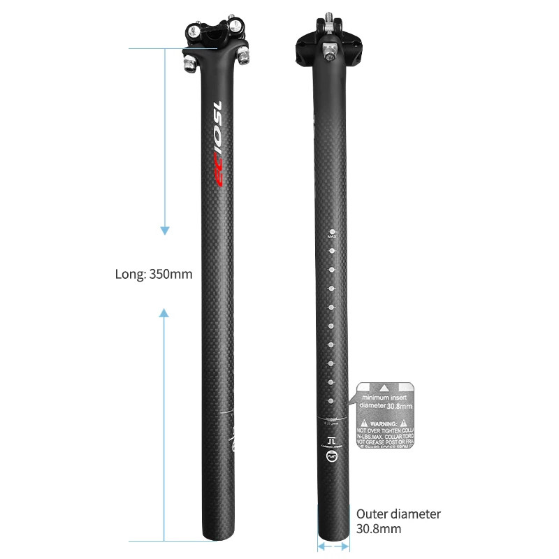 Matte Bicycle Seatpost Carbon 27.2/30.8/31.6*350/400Mm Mountain Road Bike Seat P